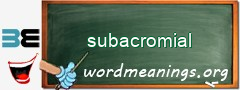 WordMeaning blackboard for subacromial